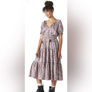 Lucky Brand Boho Floral Tiered Maxi Dress